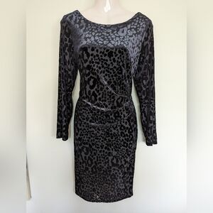 MARINA leopard print velvet burnout dress 12